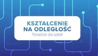 Baner MEN. Na obrazku napis: kształcenie na odległość. Poradnik dla szkół