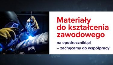 Baner MEN. Obrazek z napisem: materiały do kształcenia zawodowego na epodręczniki.pl