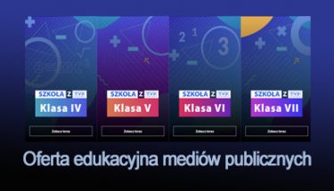 Baner MEN. Na obrazku napis: oferta edukacyjna mediów publicznych