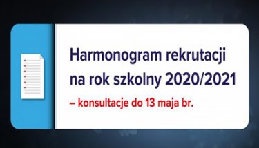 Baner MEN z napisem informującym o harmonogramie rekrutacji na rok 2020/2021