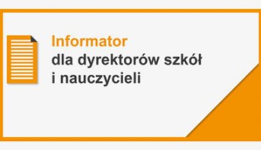 Baner MEN z napisem: informator dla dyrektorów szkół i nauczycieli