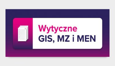 Baner MEN z napisem: wytyczne MEN, CKE i GIS