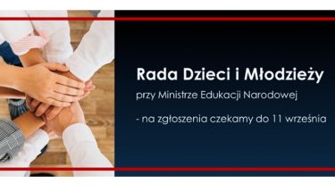 Baner MEN informujący o naborze do Rady Dzieci i Młodzieży