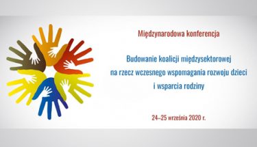 Baner MEN, obrazek z napisem: Międzynarodowa konferencja „Budowanie koalicji międzysektorowej na rzecz wczesnego wspomagania rozwoju dzieci i wsparcia rodziny.