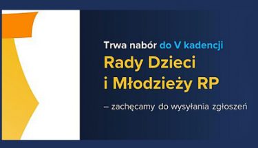 Baner ministerstwa edukacji z napisem: trwa nabór do rady dzieci i młodzieży RP