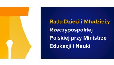 Baner MEN z napisem: Rada Dzieci i Młodzieży RP przy Ministrze Edukacji i Nauki