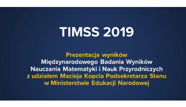 Baner MEN z informacją o prezentacji wyników badania TIMSS 2019