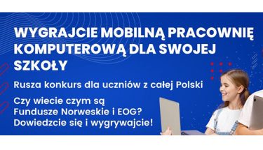 Baner MEiN z informacją o konkursie dla uczniów