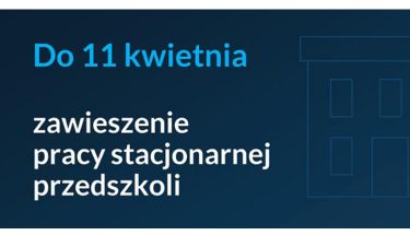 Baner MEiN z napisem: Do 11 kwietnia zawieszenie pracy stacjonarnej przedszkoli