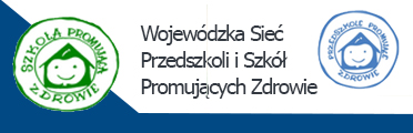 Grafika z napisem Wojewódzka Sieć Przedszkoli i Szkół Promujących Zdrowie kieruje do strony z informacjami na temat programu: