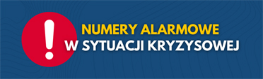 Grafika linkująca do strony z numerami alarmowymi