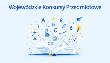 Grafika z napisem wojewódzkie konkursy przedmiotowe